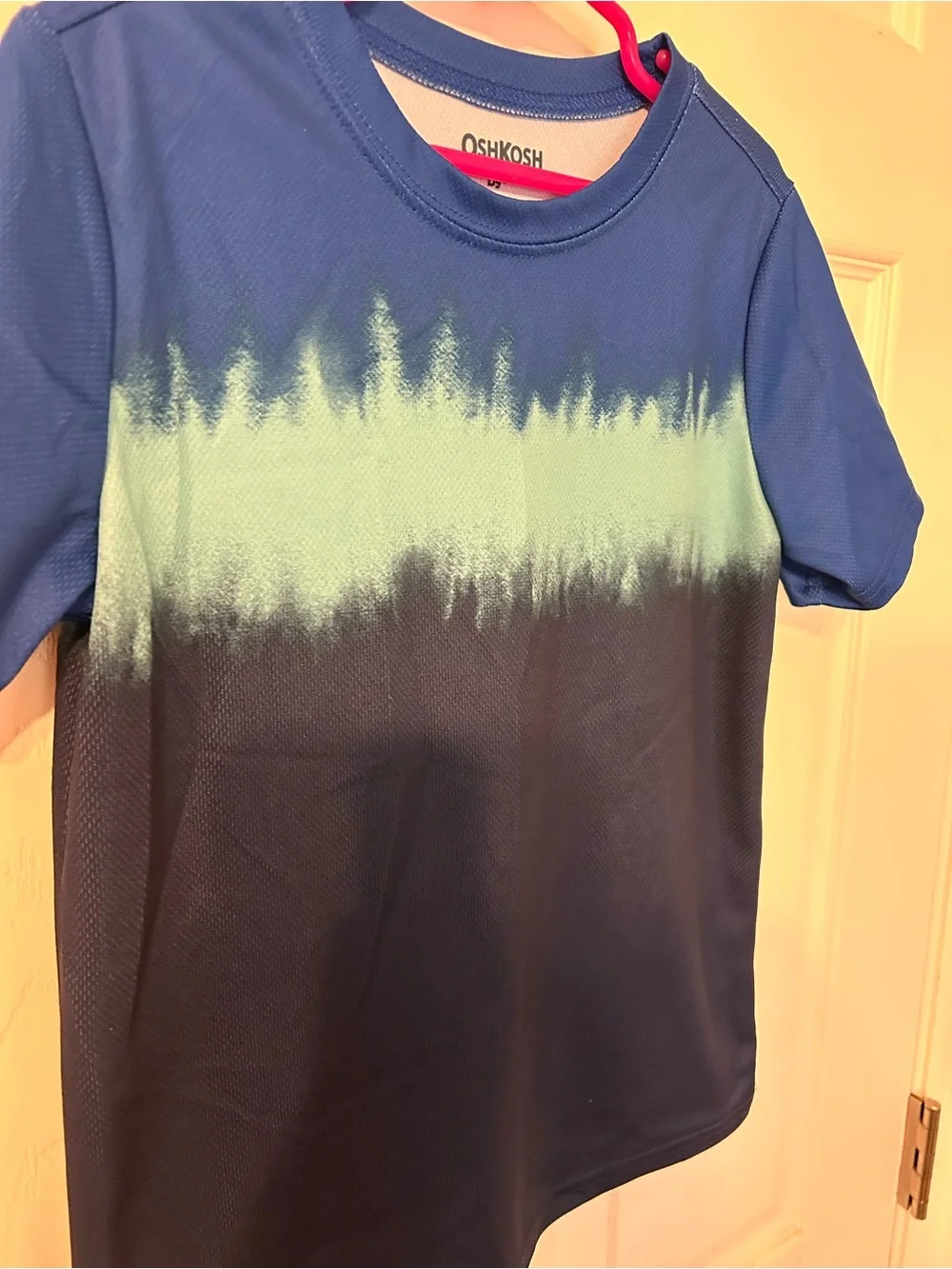 Boys, OshKosh B'gosh, Blue Ombre Short Sleeve Activewear Tee, Size 7